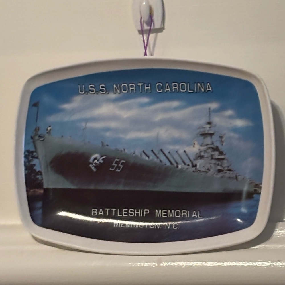 USS North Carolina Battleship Memorial Plastic Wall Plaque - Blue